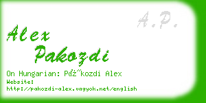 alex pakozdi business card